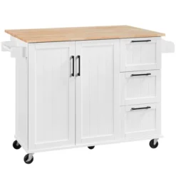 Yaheetech Rolling Kitchen Cart Kitchen Island With Storage Cabinet -Furniture Store GUEST 001c0565 1f69 4cb9 8a61 db7856705246
