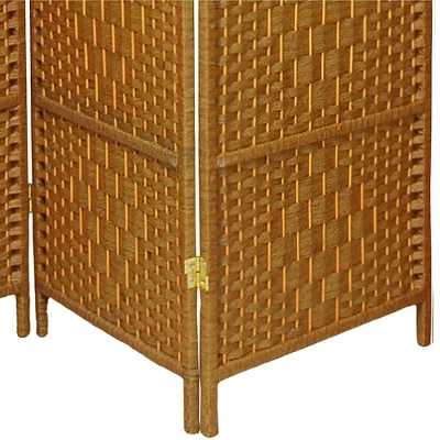 7 Ft. Tall Diamond Weave Room Divider - Light Beige (6 Panels) 4 7 Ft. Tall Diamond Weave Room Divider - Light Beige (6 Panels) - Image 2