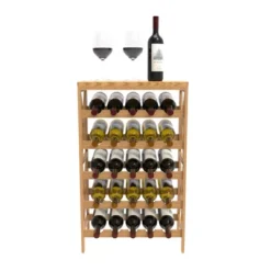 Hastings Home 25-Bottle Holder Freestanding Wine Rack With Tabletop, Brown -Furniture Store GUEST 018c88ef c931 4087 b97c 7c45f56ea39c