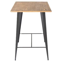 41" Oregon Industrial Bar Height Pub Table Matte Gray Metal With Medium Brown Wood Top - LumiSource -Furniture Store GUEST 04203e4c ba15 44a0 8598 0abff989bd75