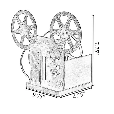 Vintiquewise Decorative Bronze Metal Vintage Single Bottle Film Projector Wine Holder For Tabletop Or Countertop 5 Vintiquewise Decorative Bronze Metal Vintage Single Bottle Film Projector Wine Holder For Tabletop Or Countertop - Image 3