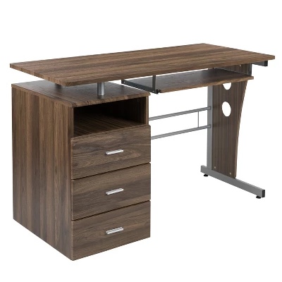 Emma And Oliver Desk With Three Drawer Single Pedestal And Pull-Out Keyboard Tray 12 Emma And Oliver Desk With Three Drawer Single Pedestal And Pull-Out Keyboard Tray - Image 10
