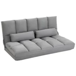 HOMCOM Convertible Floor Sofa Chair, Folding Couch Bed, Guest Chaise Lounge With 2 Pillows, Adjustable Backrest And Headrest -Furniture Store GUEST 0519e0c6 fa63 484b ae3e bab95ae86982