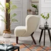 Modern Accent Chair Lambskin Wingback Tufted Side Chair With Solid Wood Legs-ModernLuxe 1 Modern Accent Chair Lambskin Wingback Tufted Side Chair With Solid Wood Legs-ModernLuxe -Furniture Store GUEST 05624362 7684 48f3 b588 a925cf3ce472