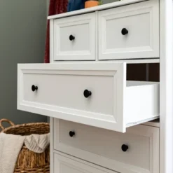Farmhouse 5 Drawer Grooved Tall Storage Dresser White - Saracina Home -Furniture Store GUEST 05911d78 5a57 43db 9d61 d2cb5816cf18