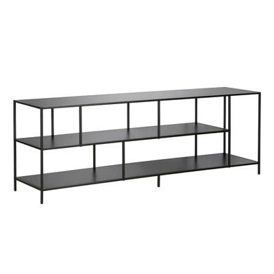 70" Black Bronze TV Stand With Metal Shelves - Henn&Hart 3 70" Black Bronze TV Stand With Metal Shelves - Henn&Hart