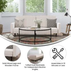 Merrick Lane Mid Century Modern Split-Back Sofa Futon With 3 Recline Positions -Furniture Store GUEST 078fa84e 5a61 4540 957c 1e32f52c5b7b