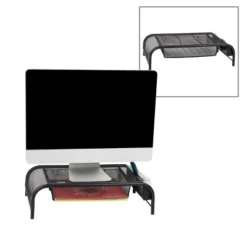 Mind Reader 2pk Metal Mesh Monitor Stand And Desk Organizer With Drawer Black 11 Mind Reader 2pk Metal Mesh Monitor Stand And Desk Organizer With Drawer Black -Furniture Store GUEST 0923365d ca60 4927 92e4 64e206d14af8