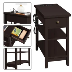 Yaheetech 3-tier Side Table With Power Outlets And USB Ports, Espresso 11 Yaheetech 3-tier Side Table With Power Outlets And USB Ports, Espresso -Furniture Store GUEST 0999d3a6 1418 4d22 852a d29c548ccd7e