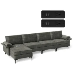 Costway Modern Modular L-shaped Sectional Sofa W/ Reversible Chaise & 4 USB Ports 23 Costway Modern Modular L-shaped Sectional Sofa W/ Reversible Chaise & 4 USB Ports -Furniture Store GUEST 0b09fa23 71d2 4739 b267 ec23c10b51df