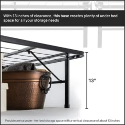 Continental Sleep 14 Inch Quickbase Metal Mattress Platform Bed Frame Foundation With Steel Slats (No Box Spring Needed), Twin, Black -Furniture Store GUEST 0baf6bac 4781 4858 b226 92418024a0a4