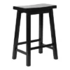 PJ Wood Classic Saddle-Seat 24'' Tall Kitchen Counter Stool For Homes, Dining Spaces, And Bars With Backless Seat, 4 Square Legs, Black (3 Pack) -Furniture Store GUEST 0cb85c1f 1d68 402f 9396 0a584499b7e0