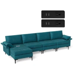 Costway Modern Modular L-shaped Sectional Sofa W/ Reversible Chaise & 4 USB Ports 22 Costway Modern Modular L-shaped Sectional Sofa W/ Reversible Chaise & 4 USB Ports -Furniture Store GUEST 0d858228 09b0 4a7f af46 44a24fb31f2c