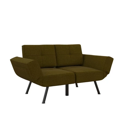 RealRooms Euro Upholstered Tufted Loveseat Futon With Storage Pockets 13 RealRooms Euro Upholstered Tufted Loveseat Futon With Storage Pockets - Image 11