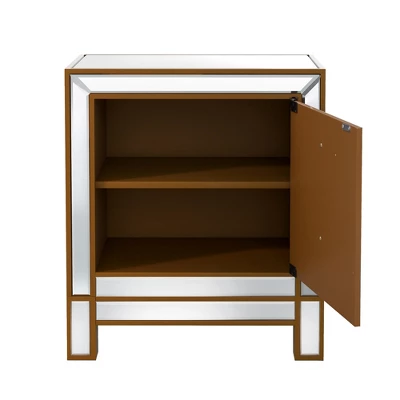 Modern Mirrored Nightstand With 1 Door, Silver - ModernLuxe 8 Modern Mirrored Nightstand With 1 Door, Silver - ModernLuxe - Image 6