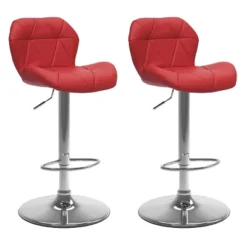 Set Of 2 Adjustable Hex Design Bonded Leather Barstool - Corliving -Furniture Store GUEST 0eceb84b a3bf 430f a915 65f1e22cd110