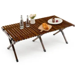 Tangkula Folding Wooden Camping Table Portable Picnic Table W/ Carry Bag Roll-up Bamboo Tabletop Outdoor Travel Camping Table Natural/Coffee 21 Tangkula Folding Wooden Camping Table Portable Picnic Table W/ Carry Bag Roll-up Bamboo Tabletop Outdoor Travel Camping Table Natural/Coffee -Furniture Store GUEST 1011fdf6 155b 4aa9 bff5 320f2e3a5d38