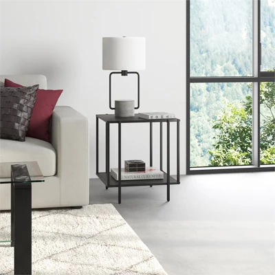 Black Bronze Side Table With Metal Shelf - Henn&Hart 7 Black Bronze Side Table With Metal Shelf - Henn&Hart - Image 5