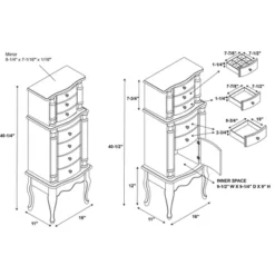 Sedalia Jewelry Armoire Gray - Powell Company -Furniture Store GUEST 10f2739e fbb1 47da 9b04 c8d86b7454dc