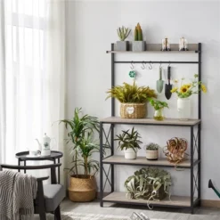 Yaheetech 4-Tier Kitchen Storage Rack With 5 S Hooks -Furniture Store GUEST 10f45326 31fb 4b22 9155 2b7247ef475a