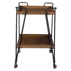 Jessica Rustic Industrial Style Textured Finish Metal Distressed Ash Wood Mobile Serving Bar Cart - Black & Brown - Baxton Studio 6 Jessica Rustic Industrial Style Textured Finish Metal Distressed Ash Wood Mobile Serving Bar Cart - Black & Brown - Baxton Studio -Furniture Store GUEST 1112873f 8575 4872 9239 83bf53b3c85c