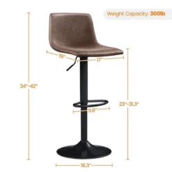 Yaheetech 2pcs Vintage Adjustable Swivel Counter Height Bar Stools With Backrest And Footrest -Furniture Store GUEST 128d3d10 a2ad 444d 9ffa 853ba00337f9