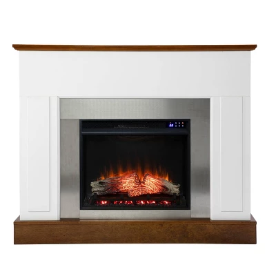 Cerkby Industrial Fireplace White/Dark Tobacco - Aiden Lane 14 Cerkby Industrial Fireplace White/Dark Tobacco - Aiden Lane - Image 12
