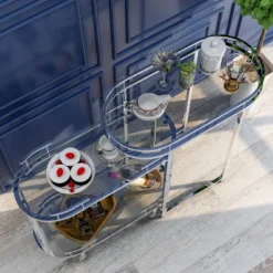 Carrowdore Glass Shelf Serving Cart Chrome/Clear - MiBasics -Furniture Store GUEST 17dbe79e fbd3 4ecd ba99 cfb178365180