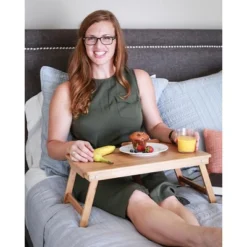 BIRDROCK HOME Bamboo Laptop Bed Lap Tray - Natural