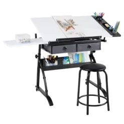 Core Drawing Table And Stool Set Charcoal Black/White - Studio Designs 38 Core Drawing Table And Stool Set Charcoal Black/White - Studio Designs -Furniture Store GUEST 19669677 8f59 4c0d 8352 c68dff88710f