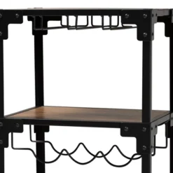 4 Tier Victor Wood And Metal Mobile Wine Cart Walnut/Black - Baxton Studio 10 4 Tier Victor Wood And Metal Mobile Wine Cart Walnut/Black - Baxton Studio -Furniture Store GUEST 1b399092 6937 4b17 a871 0386930a7b01