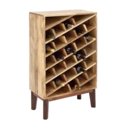 Modern Wood Wine Rack Brown - Olivia & May -Furniture Store GUEST 1bf08d94 4f90 46cd a9af aedf48151710