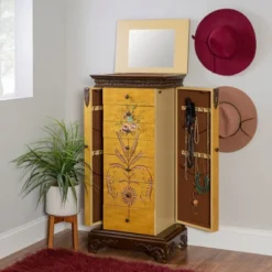 Beatrice Antique Parchment Hand Painted Jewelry Armoire - Powell Company -Furniture Store GUEST 1c0f35c0 dd81 4c43 99d7 e7ef1c3bd09e