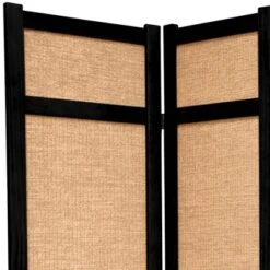 6 Ft. Tall Jute Shoji Screen - Black (6 Panels) -Furniture Store GUEST 1c713a98 c133 4915 89d9 89c7b8254374