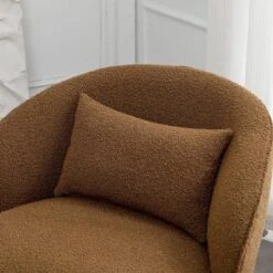 Boucle Upholstered Swivel Barrel Chair - Kinwell -Furniture Store GUEST 1cf3e81e 3ca0 4640 822c 8aa57bda9ae7