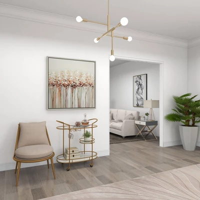 Contemporary Iron Bar Cart Gold - Olivia & May 17 Contemporary Iron Bar Cart Gold - Olivia & May - Image 15