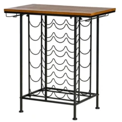 HOMCOM 24-Bottle Industrial Modern Wine Rack Table, Freestanding 6 Tier Wine Bottle Organizer With Glass Stemware Holder , Natural / Black 9 HOMCOM 24-Bottle Industrial Modern Wine Rack Table, Freestanding 6 Tier Wine Bottle Organizer With Glass Stemware Holder , Natural / Black -Furniture Store GUEST 1f3f1847 1431 4d52 ae82 e932e5bf1056