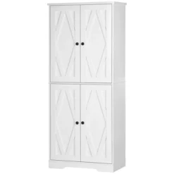 HOMCOM 70.75" Farmhouse Tall Kitchen Pantry Storage Cabinet, Freestanding Cabinets With Doors And Shelves, Kitchen Shelf Storage With 4 Tiers, White -Furniture Store GUEST 1fe53733 6596 4838 805a 184e2de6784a