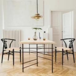 Yaheetech Set Of 2 Weave Arm Chairs Dining Chair