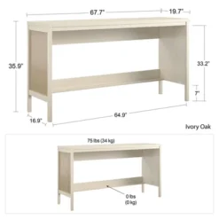 Latta Console Table With Faux Rattan Ivory Oak - Room & Joy -Furniture Store GUEST 2201ce73 17f8 4b24 910f 593aa9984b6d