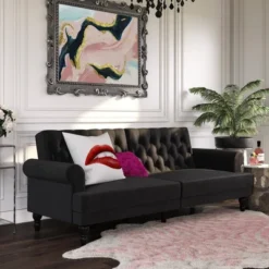 Cassidy Upholstered Futon - Paris Hilton X The Novogratz -Furniture Store GUEST 2205cb7d 1dde 4034 941e fda336f04ffc