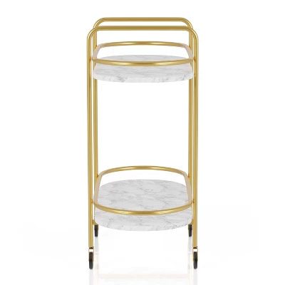 Madronas Serving Carts With Faux Marble Gold Coating/White - MiBasics 5 Madronas Serving Carts With Faux Marble Gold Coating/White - MiBasics - Image 3