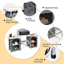 Costway Folding Portable Aluminum Camping Grill Table W/ Storage Organizer Windscreen 16 Costway Folding Portable Aluminum Camping Grill Table W/ Storage Organizer Windscreen -Furniture Store GUEST 2361ea03 2511 40b9 b954 1dd542f7d177