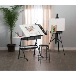 Core Drawing Table And Stool Set Charcoal Black/White - Studio Designs 40 Core Drawing Table And Stool Set Charcoal Black/White - Studio Designs -Furniture Store GUEST 2380b8ce 2b6b 4e21 884d b85c3e3763dc