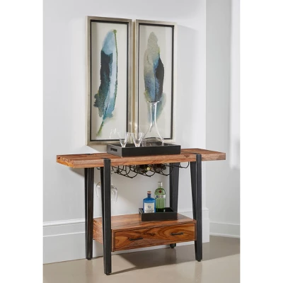 Secret Saloon 1 Drawer Wine Console Brown/Black - Treasure Trove Accents 5 Secret Saloon 1 Drawer Wine Console Brown/Black - Treasure Trove Accents - Image 3