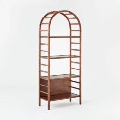 72" Holladay Curved Wooden Bookcase - Threshold™ Designed With Studio McGee -Furniture Store GUEST 245145c7 43e9 43cb 9096 d7c8d5f6dc83
