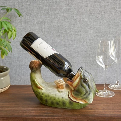 True Boozy Bass Polyresin Wine Bottle Holder Set Of 1, Green, Holds 1 Standard Wine Bottle 6 True Boozy Bass Polyresin Wine Bottle Holder Set Of 1, Green, Holds 1 Standard Wine Bottle - Image 4