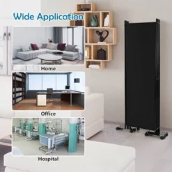 Costway 6-Panel Folding Room Divider 6FT Rolling Privacy Screen With Lockable Wheels Black/Brown/Grey/White -Furniture Store GUEST 24ab036a c4e2 4cbe 8072 df2be1ad5875