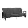 Full Harlow Metal Arm Futon Black/Gray - Room & Joy