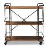 Neal Metal And Wood Kitchen Serving Cart Walnut/Black - Baxton Studio -Furniture Store GUEST 26a7a15a 08c8 4b17 bba9 78c487e74c4d